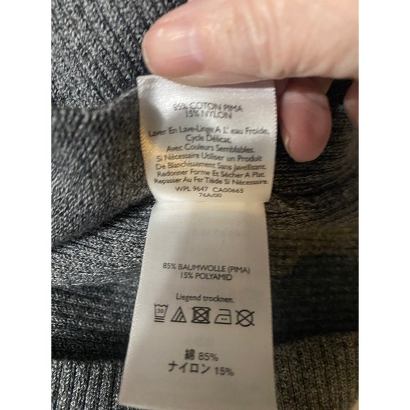 Eddie Bauer Women's Large Charcoal Gray Ribbed Button Front Cardigan Sweater - Picture 5 of 9